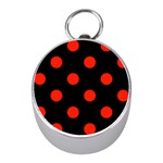 Polka Dots - Ferrari Red on Black Silver Compass (Mini)