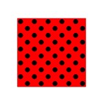Polka Dots - Black on Red Satin Bandana Scarf