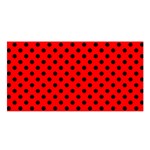 Polka Dots - Black on Red Satin Shawl