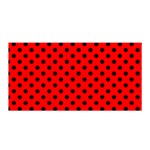 Polka Dots - Black on Red Satin Wrap