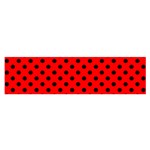 Polka Dots - Black on Red Satin Scarf (Oblong)