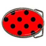 Polka Dots - Black on Red Belt Buckle
