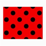 Polka Dots - Black on Red Small Glasses Cloth (2 Sides)