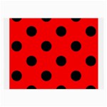 Polka Dots - Black on Red Large Glasses Cloth (2 Sides)