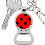 Polka Dots - Black on Red Bottle Opener Key Chain