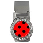 Polka Dots - Black on Red Money Clip (CZ)