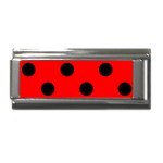 Polka Dots - Black on Red Superlink Italian Charm (9mm)