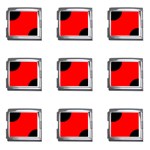 Polka Dots - Black on Red Mega Link Italian Charm (9 pack)