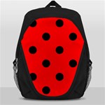 Polka Dots - Black on Red Backpack Bag