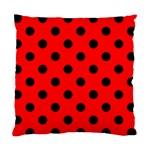 Polka Dots - Black on Red Standard Cushion Case (Two Sides)