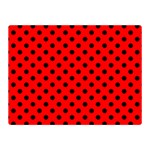 Polka Dots - Black on Red Double Sided Flano Blanket (Mini)