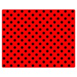 Polka Dots - Black on Red Double Sided Flano Blanket (Medium)