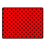 Polka Dots - Black on Red Fleece Blanket (Small) (One Side)