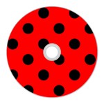 Polka Dots - Black on Red CD Wall Clock