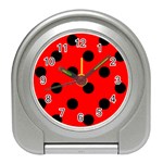 Polka Dots - Black on Red Desk Alarm Clock