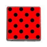 Polka Dots - Black on Red Memory Card Reader (Square)