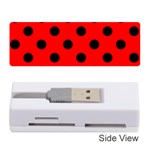 Polka Dots - Black on Red Memory Card Reader (Stick)