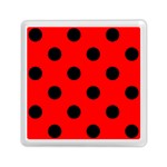 Polka Dots - Black on Red Memory Card Reader with Storage (Square)