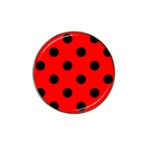 Polka Dots - Black on Red Hat Clip Ball Marker