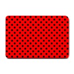 Polka Dots - Black on Red Small Doormat