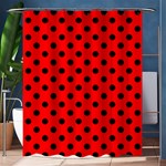 Polka Dots - Black on Red Shower Curtain 60  x 72  (Medium)
