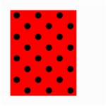 Polka Dots - Black on Red Small Garden Flag (Two Sides)