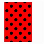 Polka Dots - Black on Red Large Garden Flag (Two Sides)