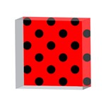 Polka Dots - Black on Red 4 x 4  Acrylic Photo Block