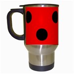 Polka Dots - Black on Red Travel Mug (Black)