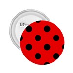 Polka Dots - Black on Red 2.25  Button