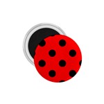 Polka Dots - Black on Red 1.75  Magnet