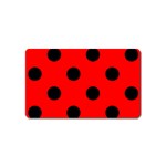 Polka Dots - Black on Red Magnet (Name Card)