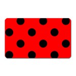 Polka Dots - Black on Red Magnet (Rectangular)