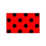 Polka Dots - Black on Red Sticker Rectangular (100 pack)