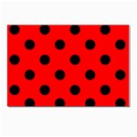 Polka Dots - Black on Red Postcard 5  x 7 