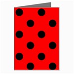 Polka Dots - Black on Red Greeting Card
