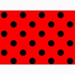 Polka Dots - Black on Red 5  x 7  Photo Cards