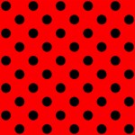 Polka Dots - Black on Red ScrapBook Page 8  x 8 