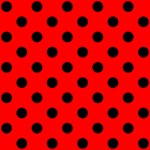 Polka Dots - Black on Red ScrapBook Page 12  x 12 