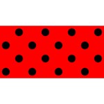 Polka Dots - Black on Red YOU ARE INVITED 3D Greeting Card (8x4)