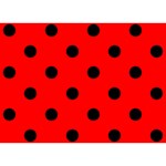 Polka Dots - Black on Red Birthday Cake 3D Greeting Card (7x5)
