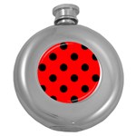 Polka Dots - Black on Red Hip Flask (5 oz)