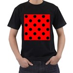 Polka Dots - Black on Red Men s T-Shirt (Black)