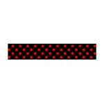 Polka Dots - Red on Black Flano Scarf (Mini)
