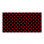 Polka Dots - Red on Black Satin Wrap