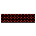 Polka Dots - Red on Black Satin Scarf (Oblong)