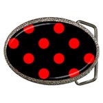 Polka Dots - Red on Black Belt Buckle