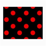Polka Dots - Red on Black Small Glasses Cloth (2 Sides)