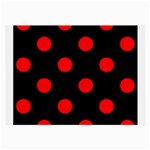 Polka Dots - Red on Black Large Glasses Cloth