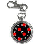 Polka Dots - Red on Black Key Chain Watch